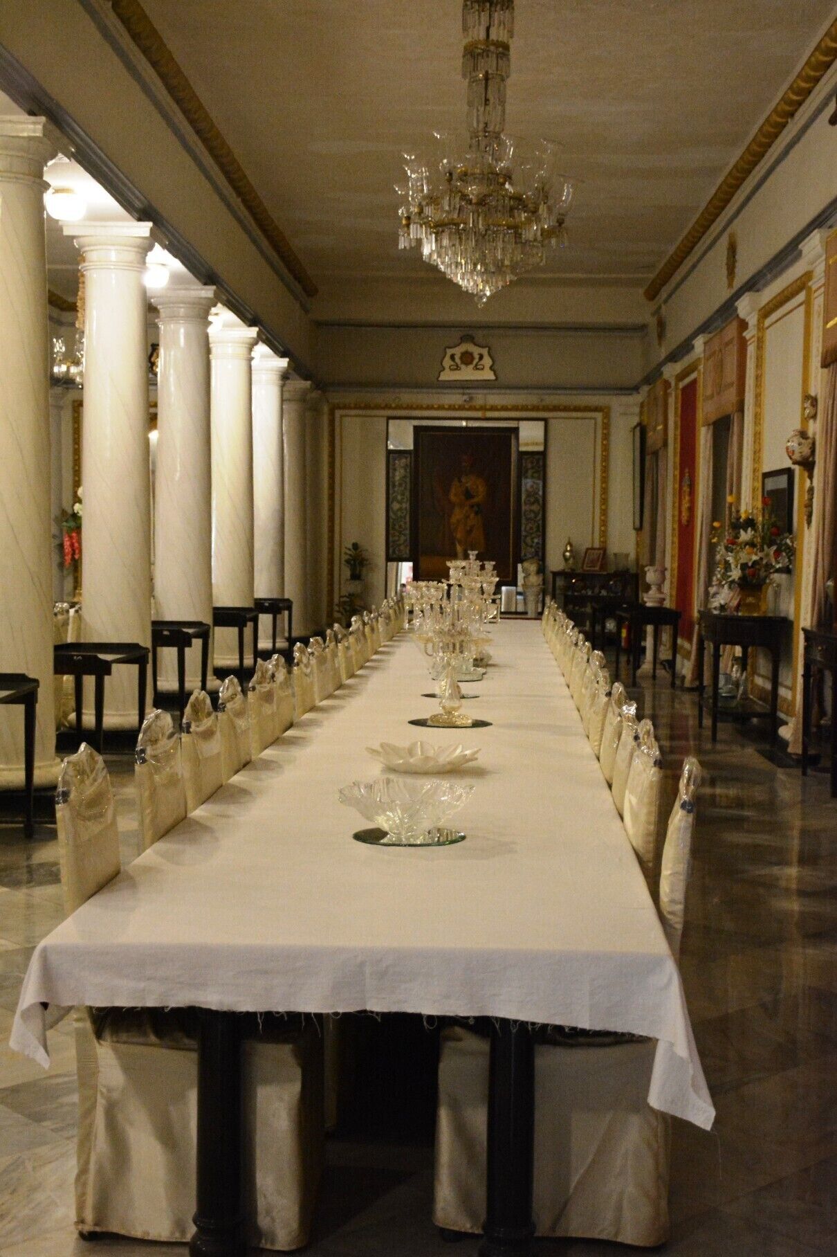 Royal Dining Hall at Scindias palace 