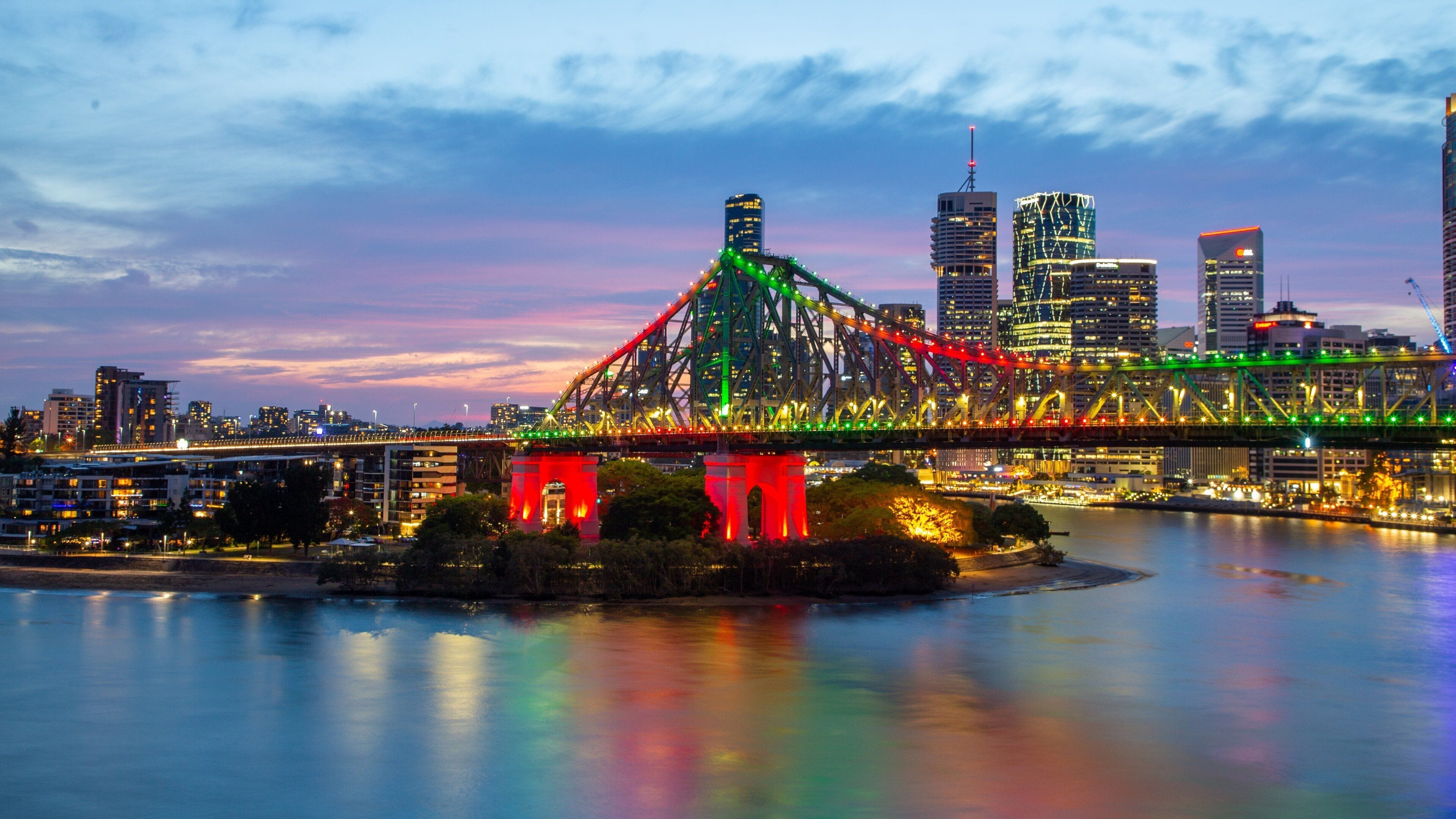 Wilson Outlook Reserve which includes a city, a sunset and a river or creek