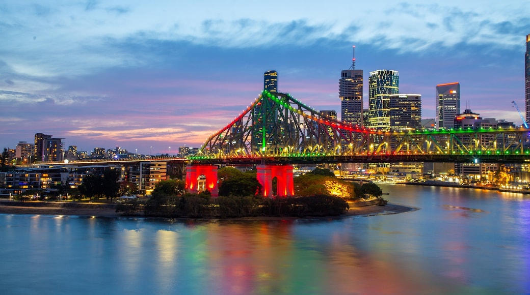 Wilson Outlook Reserve which includes a city, a sunset and a river or creek