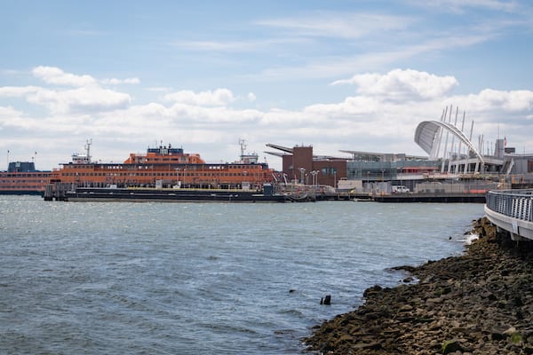 Staten Island Ferry Whitehall Terminal featuring a bay or harbor