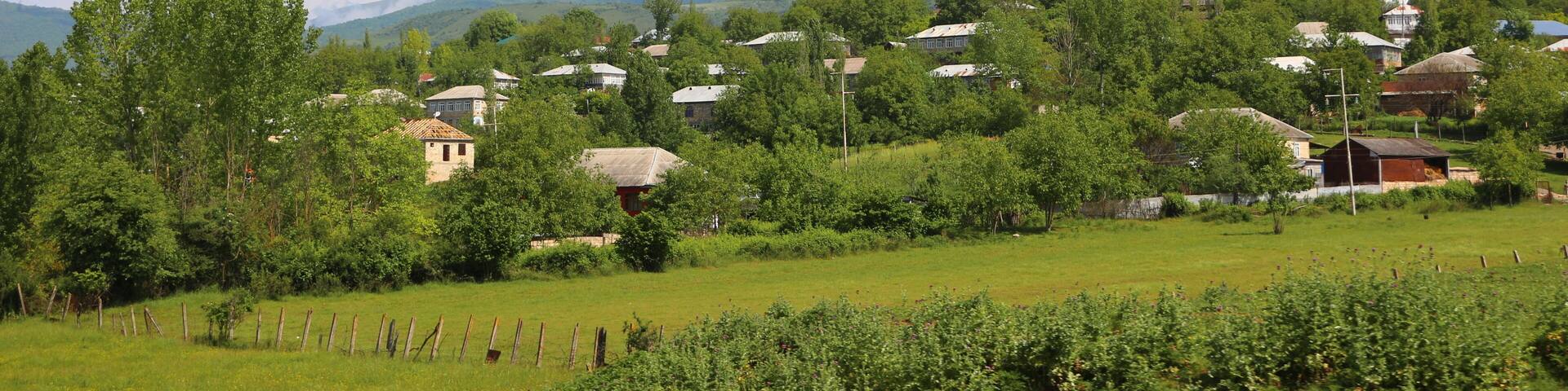 Village on the foothills in Azerbaijan