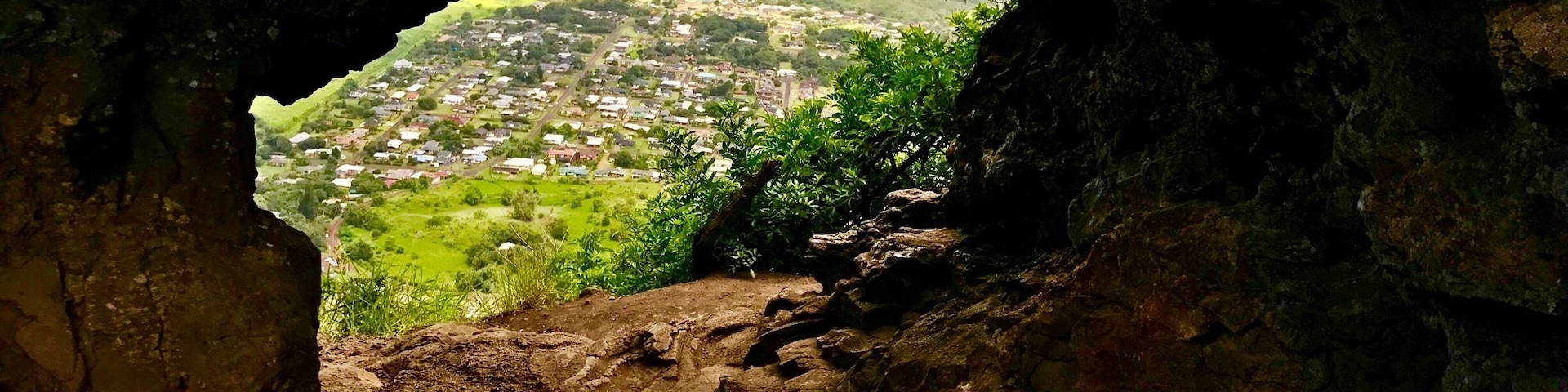 The Nounou Mountain or Sleeping Giant (looks like a giant laying on his back) offers the best views of the East coastline. For the daring, climb to the top of the nose and gander at the 360 degree views of Kapa'a. This image is from inside the nose, a wind tunnel and great place to rest. By far the best hike on Kauai thus far. #takeahike
