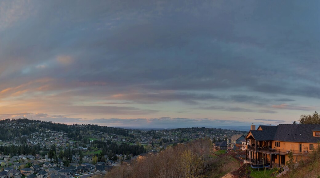 Sunset View Over Happy Valley Oregon Panorama