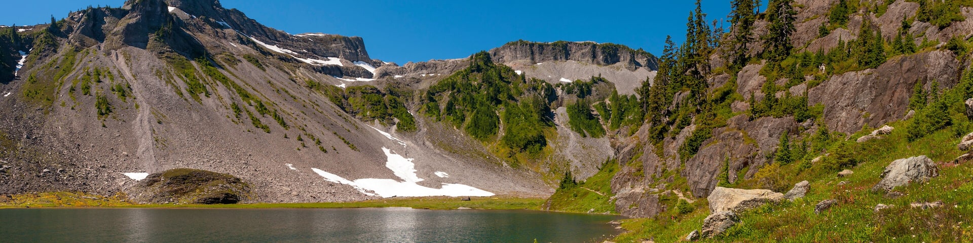 Mt. Baker National Forest. This gorgeous loop hike has it all: big views of Mounts Baker and Shuksan, beautiful lakes and meadows and an abundance of wildflowers during summertime. Washington State.
