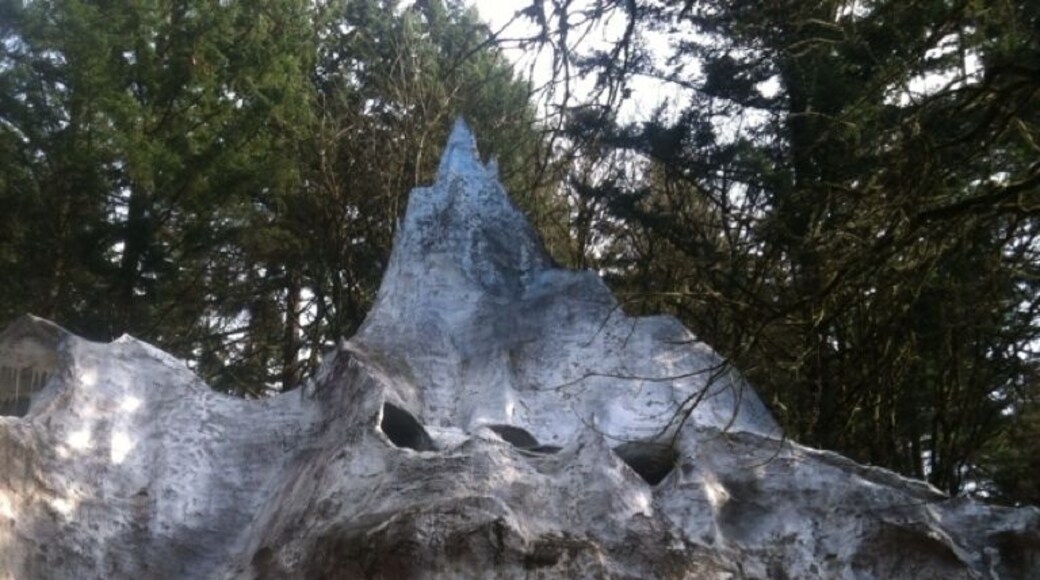 Weird, acid-trippy amusement park in the middle of the Oregon woods. This is basically a rip-off of the Matterhorn Bobsled ride called "Ice Cavern" or something.