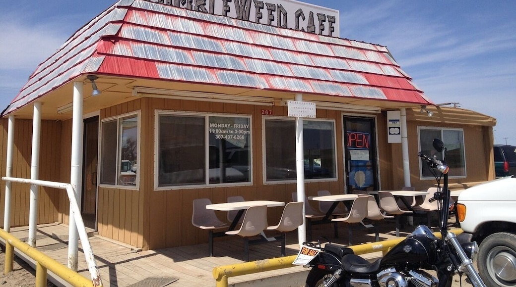 This is the only place to eat in the town, and for miles