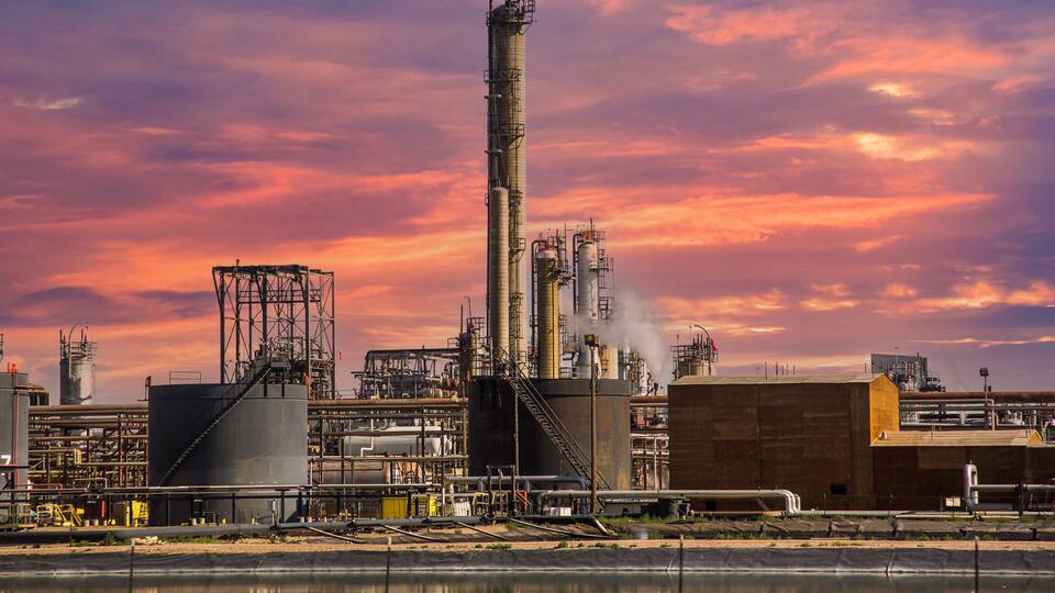 The Sinclair oil refinery in Sinclair, Wyoming.