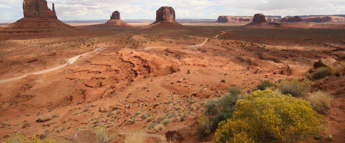 So far from anything, so hard to get to, but so worth it. The local Navajo Guides with Jeeps for hire will laugh when you say you're thinking of doing this 17-mile loop through the most famous buttes of Monument Valley in a small car, but go ahead and do it. Carefully. We saved $170 and were able to maneuver through the gulleys and rocks just fine. Driving ourselves enabled us to decide how long to spend at each spot, and whether to keep driving or get out and hike at our whim. Take water and lunch! #Navajo #MonumentValley #Arizona #landscape