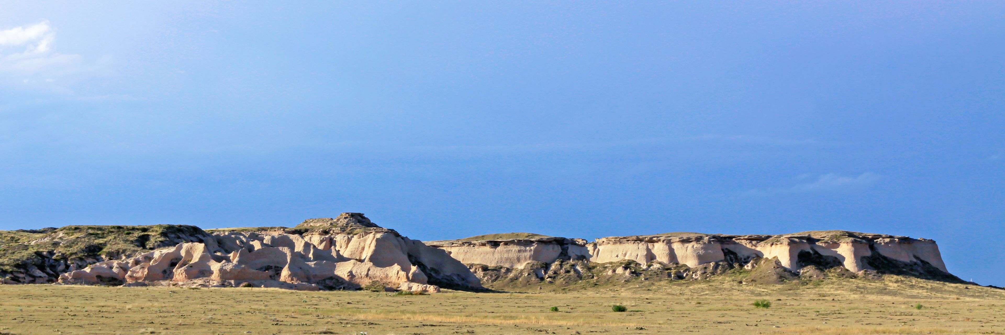 Panoramic photo of the Pawnee Buttes in Pawnee National Grassland, great plains of Colorado