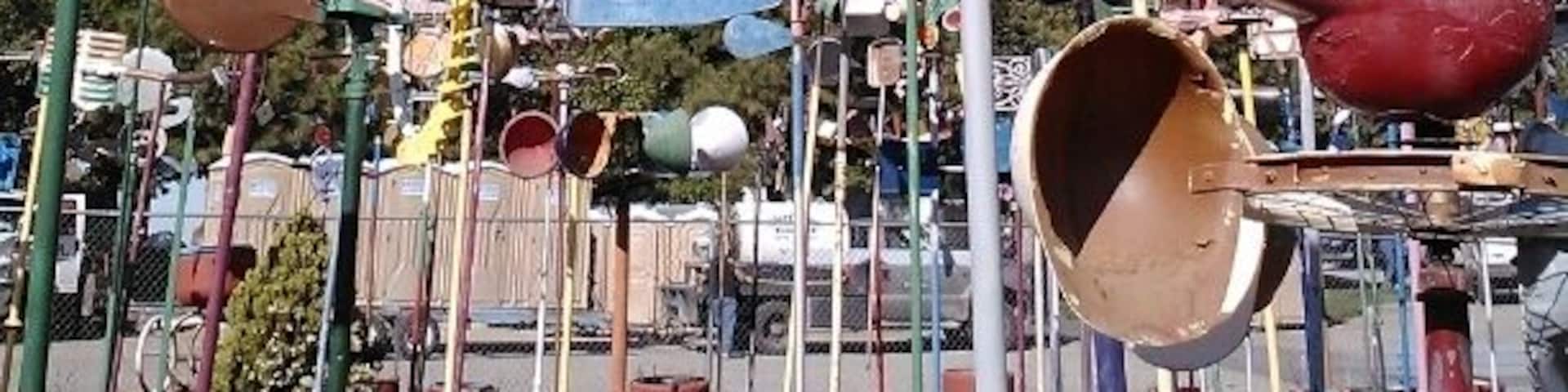 Gehrke Windmill Garden roadside attraction. Lots of whimsical windmills made from found objects.