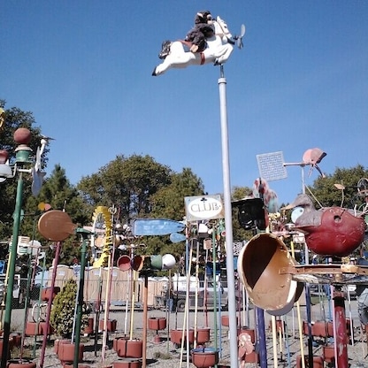 Gehrke Windmill Garden roadside attraction. Lots of whimsical windmills made from found objects.