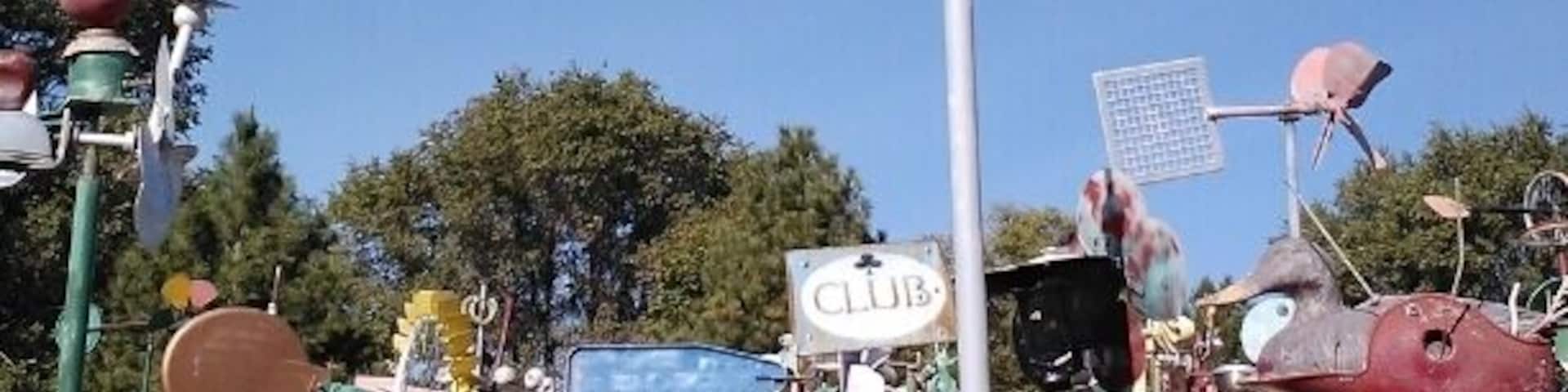 Gehrke Windmill Garden roadside attraction. Lots of whimsical windmills made from found objects.