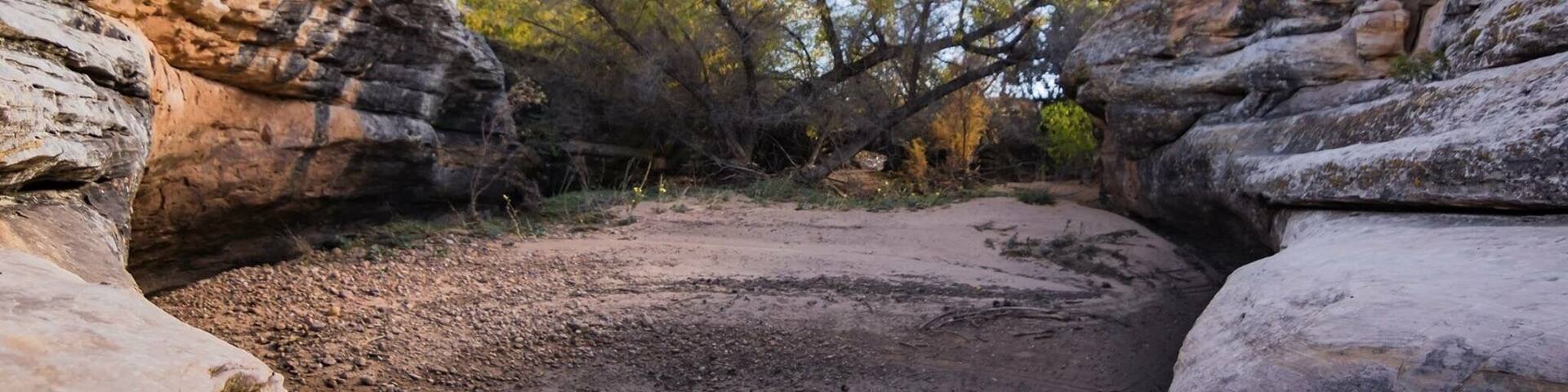Off the highway. Photo was taken during a motorcycle trials comp. I think the trails are foot accessible but not vehicle.
