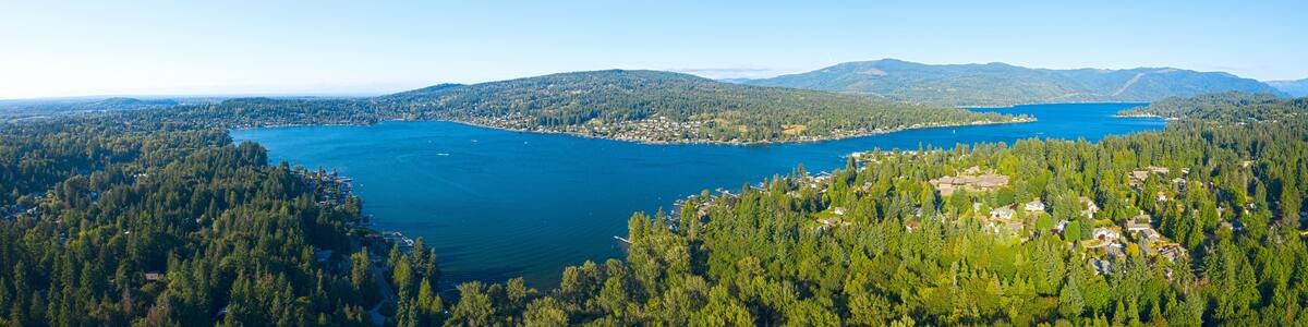 Lake Whatcom Aerial Panoramic Overview Bellingham Washington