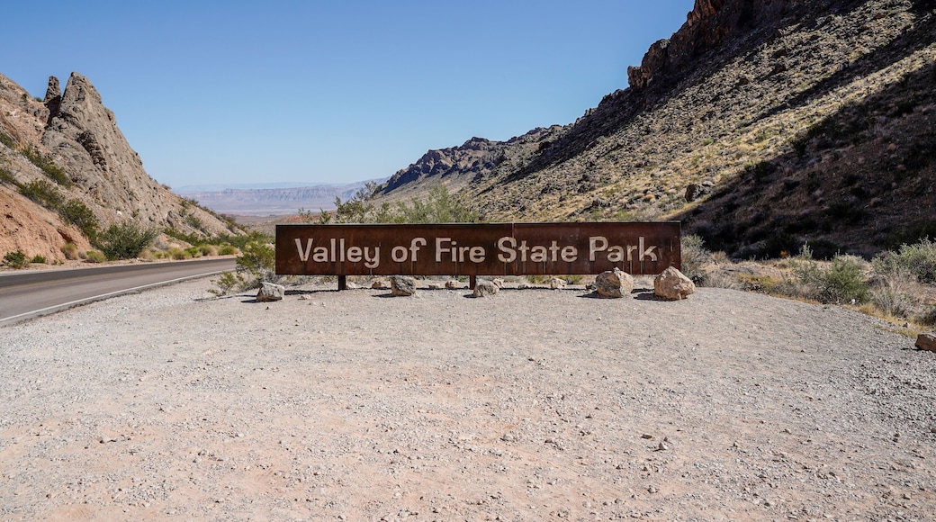 Entrance to the Valley of Fire State Park in Moapa Valley, Nevada.