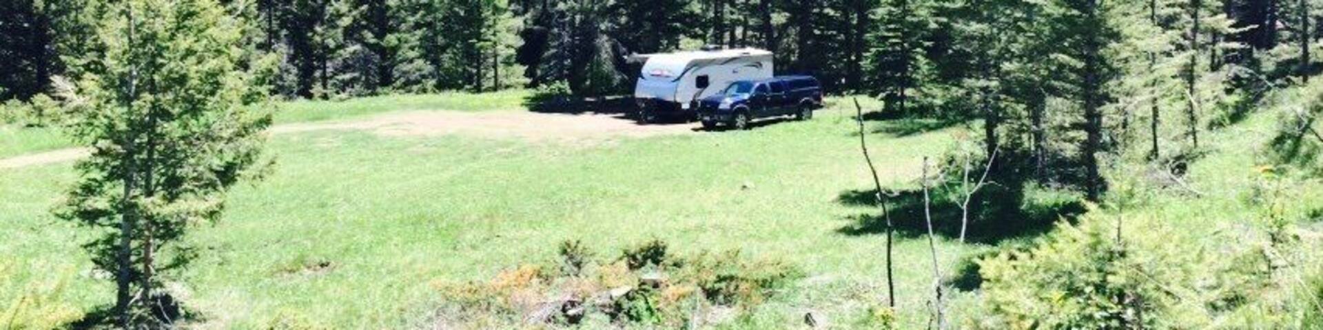 Pulled off the dirt road and spent the weekend in this undeveloped campsite along the river (just a short walk behind the trees to the water)