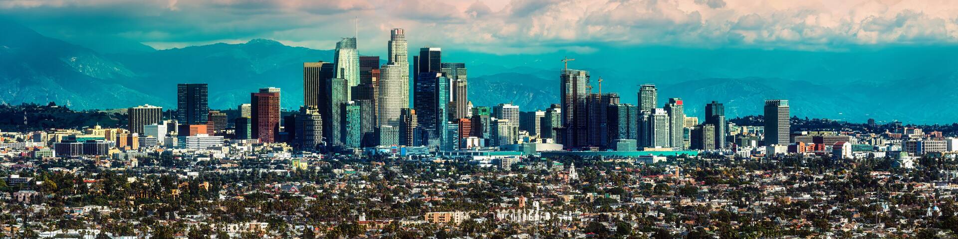 Los Angeles skyline sunset