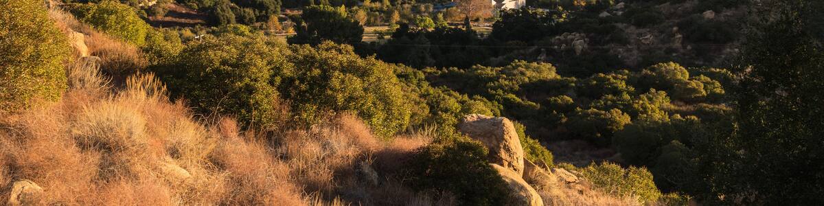 Early morning view towards Chatsworth Park South and Stoney Point in Los Angeles California.