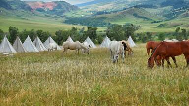 This is a cowboy camp near Kettle Gultch, also near a place we have heard called "Rocky Bottom" by members of the Crow tribe