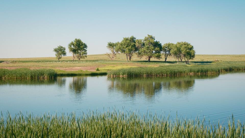 Lower Derby Lake at Rocky Mountain Arsenal National Wildlife Refuge in Commerce City, Colorado