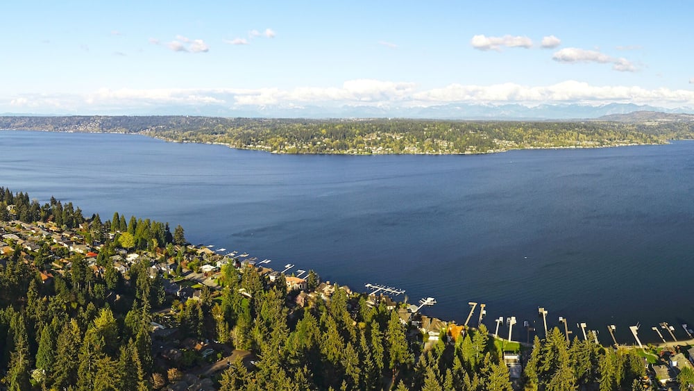 Lake Sammamish Bellevue Washington Panoramic Landscape View