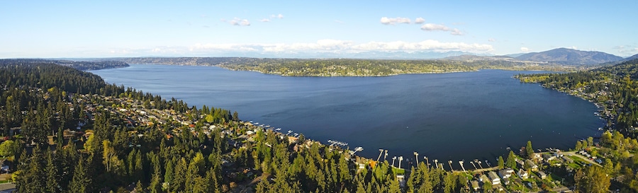 Lake Sammamish Bellevue Washington Panoramic Landscape View