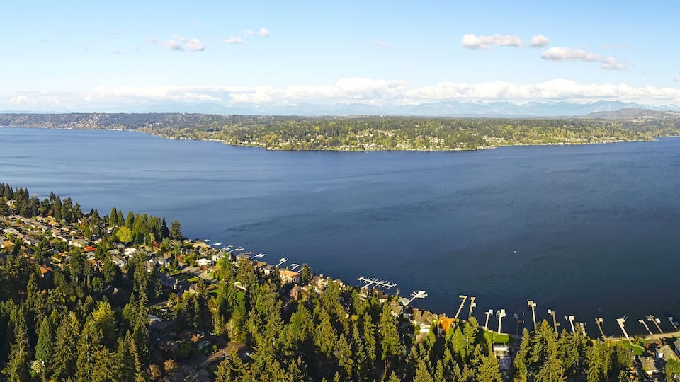 Lake Sammamish Bellevue Washington Panoramic Landscape View