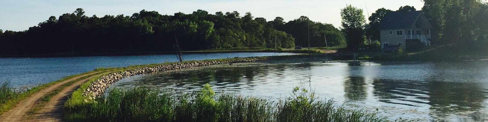 The road to grandpa's house bisects Lake Rachel. Summertime is simply beautiful in Minnesota. This area alone has over 200 lakes nearby.