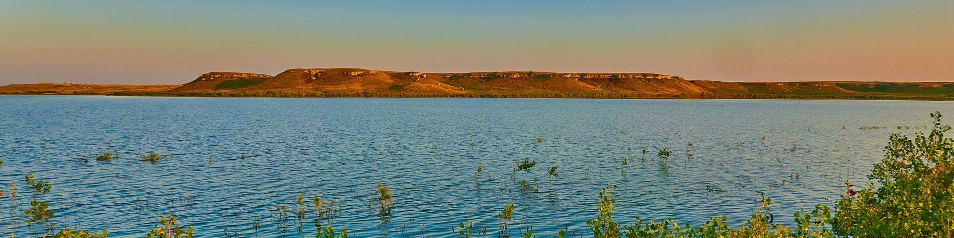 Bluffs at Horse Thief Reservoir, Kansas.