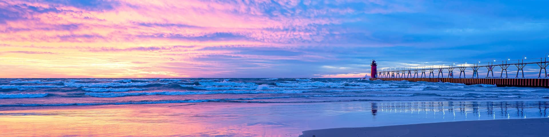 sunset over Lake Michigan