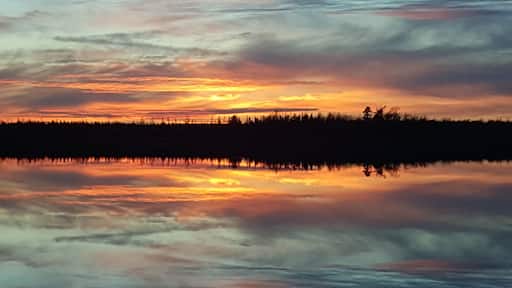The view from our dock at the cabin taken November 15th, 2016. No wind, about 43 degrees. #CabinLife #LakeLife #Sunsets