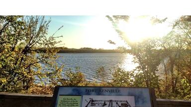 Location of Fort Renville, an early 19th century fur trading location along the shores of the Minnesota River.