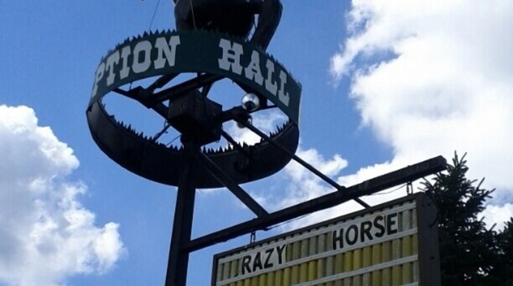Sign for the Crazy Horse reception hall.
