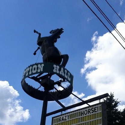Sign for the Crazy Horse reception hall.