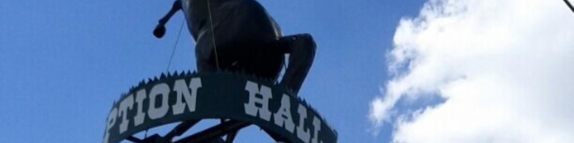 Sign for the Crazy Horse reception hall.