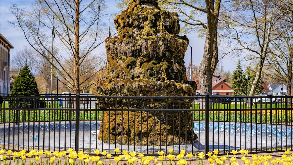 Coral Rock Fountain at Centennial Park in Holland Michigan