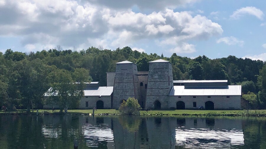 The blast furnaces at this historic park were in use between 1867-91. The site is located on Little Snail Shell bay on Lake Michigan. The area in front of the furnaces had docks in it when the site was active.