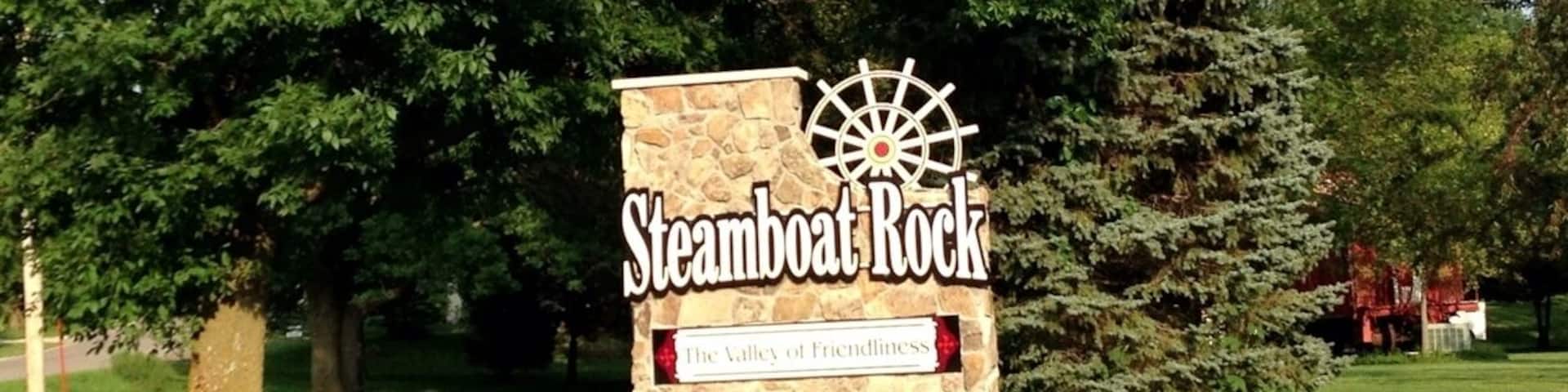 Although the rock formation no longer exists, cool quaint community just off the main highway.