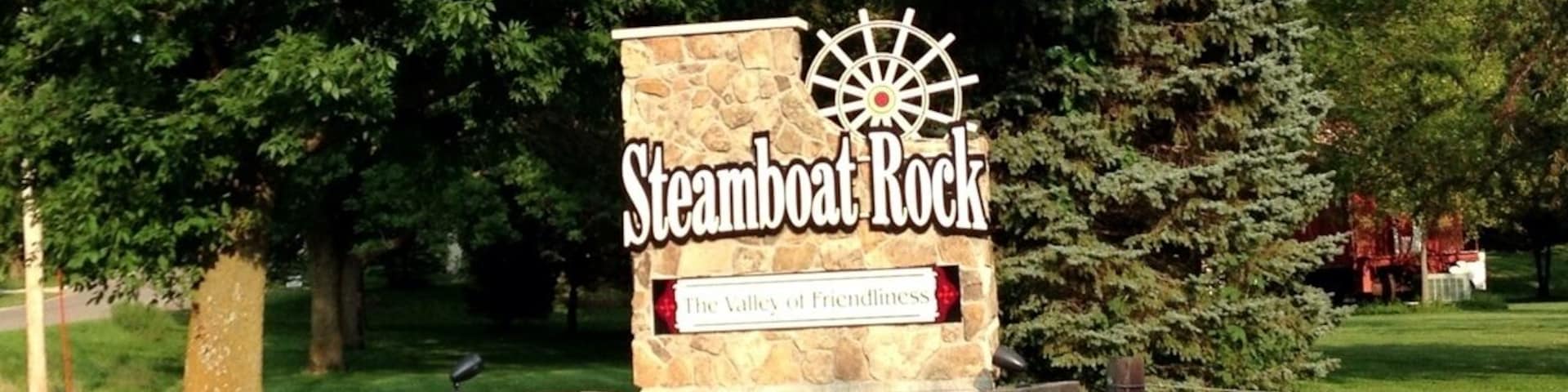 Although the rock formation no longer exists, cool quaint community just off the main highway.