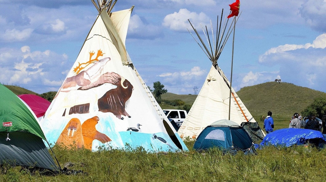 Beautiful tepees by the shores of the Missouri River