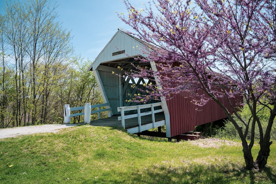 St. Charles, Iowa - The Imes Covered bridge, gateway to the covered bridges of Madison County
