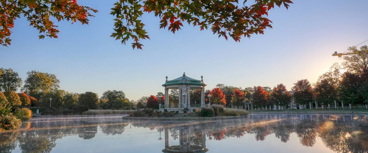 The bandstand located in Forest Park, St. Louis, Missouri.