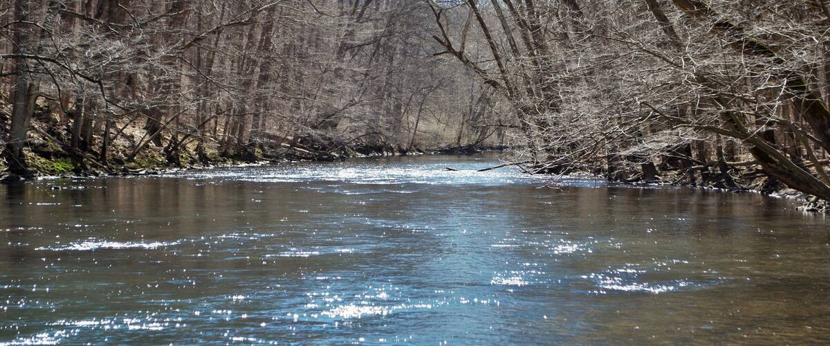 Little Miami river in the spring near yellow springs ohio