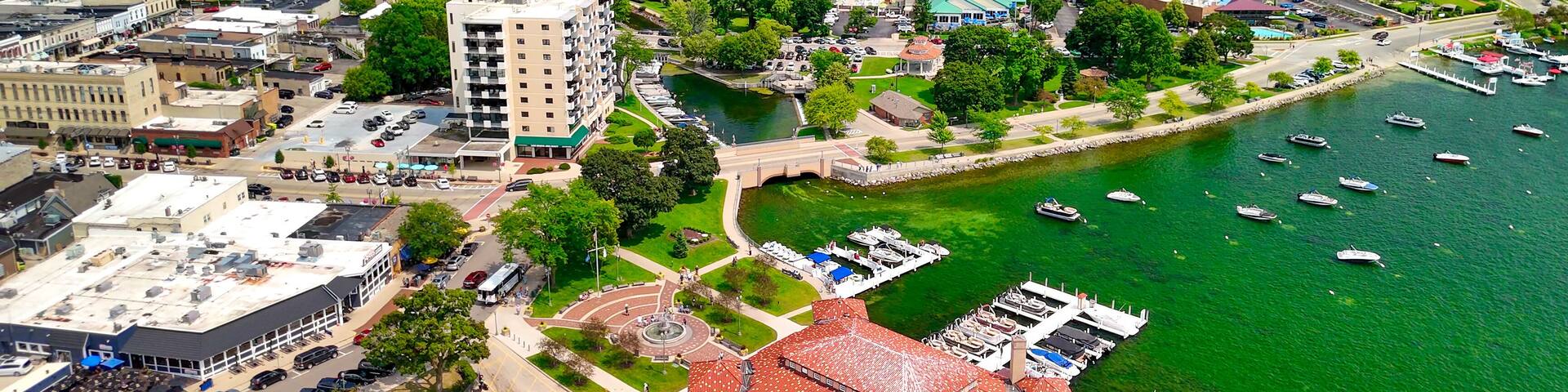 Aerial view of Lake Geneva, Wisconsin