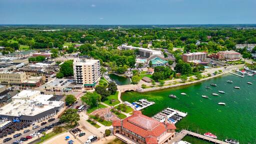 Aerial view of Lake Geneva, Wisconsin