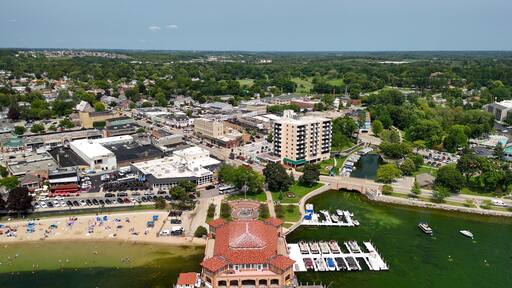 Aerial view of Lake Geneva, Wisconsin - USA