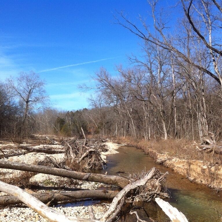 Clear cold water on a beautiful December day in the Ozarks. This is the creek bed in Busick State Park. 