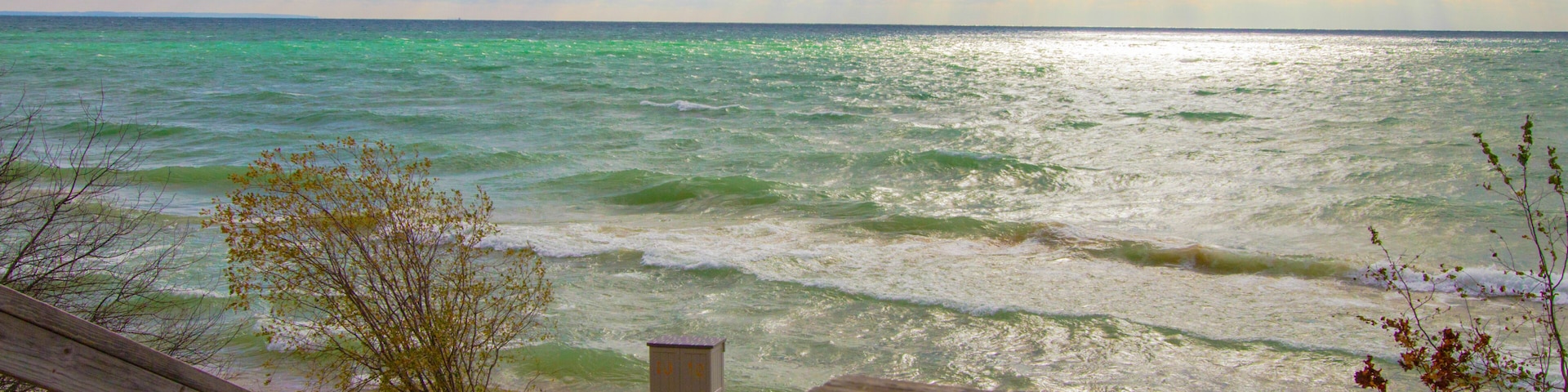 Lake Michigan Beach Landscape On Sunny Summer Day