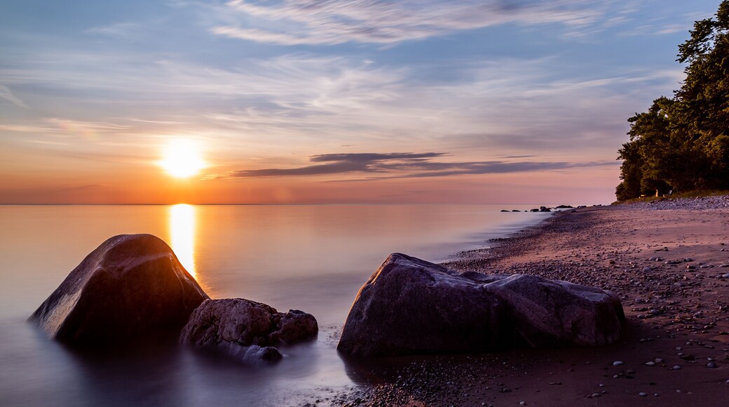 Dusk Sunset Lake Michigan Beach