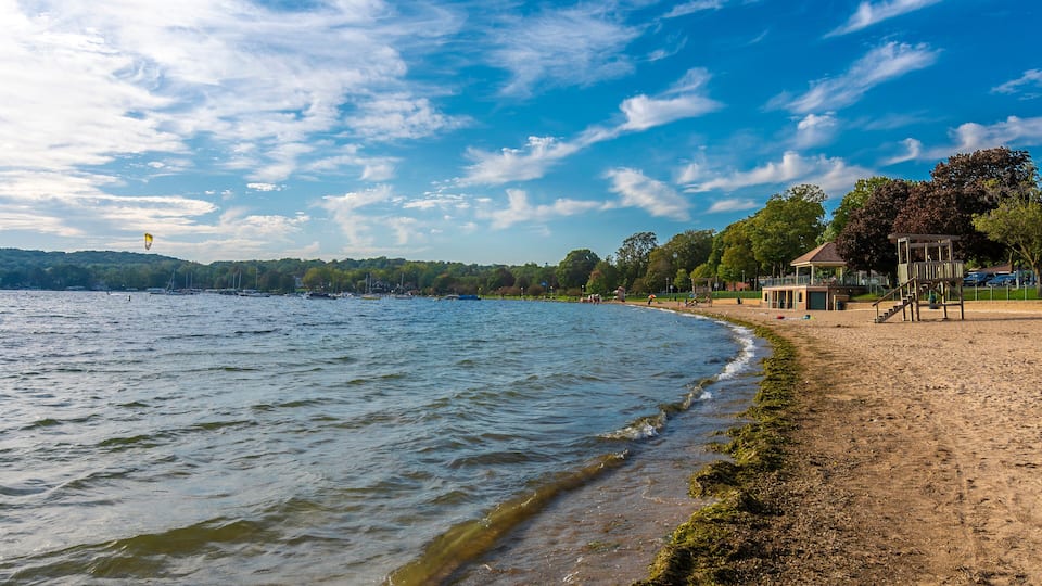 Geneva public beach view in Geneva Town of Wisconsin
